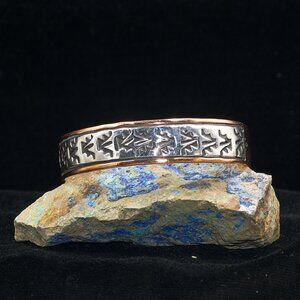 Sterling Silver And Copper Cuff/Bracelet Signed By Charlene Little.